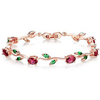Shining Diva Fashion Multicolour Rose Gold Cubic Zirconia Stylish Bracelet for Women (9959b)