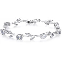 Shining Diva Fashion Crystal Bracelet for Women and Girls (Silver) (r9961b), One Size
