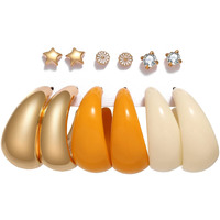 YouBella Jewellery Combo of 6 Gold Plated Earrings for Girls and Women (Multi-Color) (YBEAR_32937), Medium