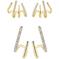 Shining Diva Fashion 2 Pairs Combo Latest Stylish Ear Cuff Earrings for Women and Girls (cmb302_14979_14980)