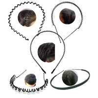 Skvilla Flexible Metal Wavy,Spring Zig Zag And Chain Hair Band Hair Hoop Hairband Daily Use For Unisex Men Women Pack 5, Black