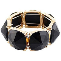 Shining Diva Fashion Black Stone Coff & Kadaa Bracelet for Girls & Women(4814b)