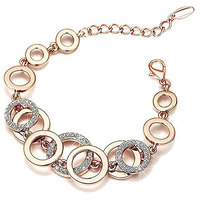Shining Diva Fashion Jewellery 18k Rose Gold Crystal Stylish Bracelet Gift for Girls Women(9556b)