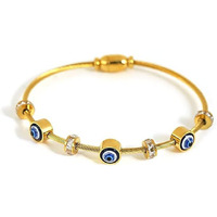 Glamlife Evil Eye Bangles for Women, Anti Tarnish Bracelet, Stylish Magnet Bracelet Kada for Women and Girls, Accessories Jewellery for Women & Girls (Gold)