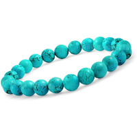 Young & Forever Gift Certified Reiki Crystal Semi Precious Gemstone Turquoise Bracelet for Truth Grounding and Protection Stone Stretch Bracelet for Men and Women