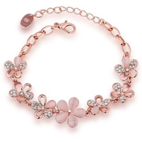 YouBella Rose Gold Plated Crystal Bracelet for Girls/Women
