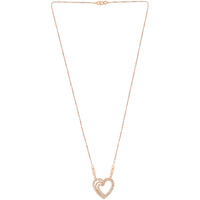 ZAVERI PEARLS Rose Gold Cubic Zirconia Contemporary Heart Chain For Women-ZPFK10716