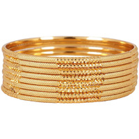 Shining Diva Fashion Set Of 8 Latest Traditional Design One Gram Gold Plated Bangle for Women (Golden) (11712b_2.6)