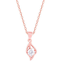 GIVA 925 Silver Rose Gold Falling Dew Pendant With Link Chain| Rakhi Rakshabandhan Gift for Sister Bhabhi | With Certificate of Authenticity and 925 Stamp | 6 Months Warranty*