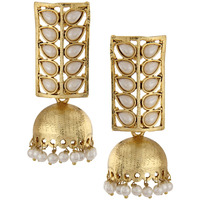 Shining Diva Traditional Pearl Jewellery Stylish Fancy Jhumki/Jhumka Earrings For Women and Girls (Golden) (8421er)