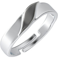 Clara Pure 925 Sterling Silver Wave Adjustable Ring Gift for Women and Girls | Partial Matte Finish
