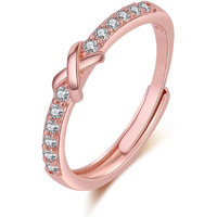 Shining Diva Fashion Latest Stylish Rose Gold Plated Adjustable Solitaire Ring for Women and Girls (11922r)