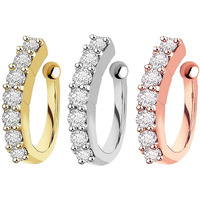 VAMA Golden Clip On Nose Ring Combo Without Piercing Pressing Type Nose Pin Stud for Women