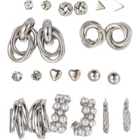 Shining Diva Fashion 11 Pairs Combo Set Latest Stylish Stud Earrings for Women and Girls (rr15820er)