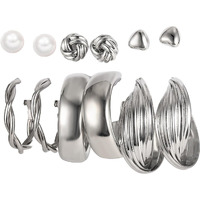 Shining Diva Fashion 6 Pairs Combo Set Latest Stylish Stud Earrings for Women and Girls (sd15827er)