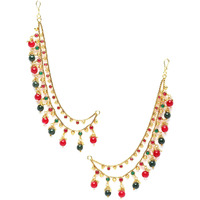 ZENEME Womens Golden Gold Plated Long Hair Chain Jewellery Earring (Multi 2)
