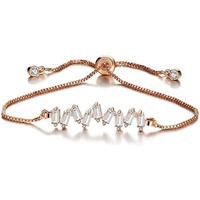 Shining Diva Fashion Latest Stylish Austrian Crystal Rose Gold Charm Bracelet for Women (rrsd10851b)