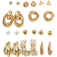 Shining Diva Fashion 11 Pairs Combo Set Latest Stylish Stud Earrings for Women and Girls (rr15824er)
