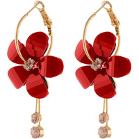 YouBella Jewellery Gold Plated Earrings for Girls and Women (Red)