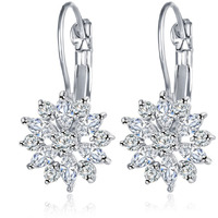Shining Diva Fashion Italian Designer Collection Clip-On Earrings for Women (Silver)(9744er)