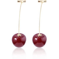 Fashion Frill Earrings For Women Red Cherry Designs Gold Plated Dangle Earrings For Women Girls Love Gifts Womens Jewellery
