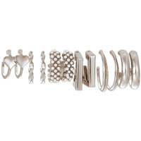 Shining Diva Fashion 6 Pairs Combo Set Latest Stylish Hoop Earrings for Women and Girls (15621er)