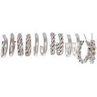 Shining Diva Fashion 6 Pairs Combo Set Latest Stylish Hoop Earrings for Women and Girls (15620er)