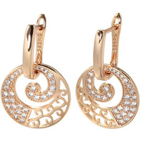 Shining Diva Fashion 18k Rose Gold Plated Latest Fancy Stylish Copper Zircon Earrings for Women and Girls (rrsd14474er)
