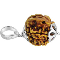 Arihant Gems & Jewels Nepali Rudraksha With 925 Silver Pendant | Natural & Certified | Unisex Both for Men & Women (5 Mukhi)