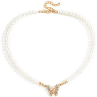 Shining Diva Fashion Stylish Pearl Chain Pendant Necklace for Women and Girls (14570np)