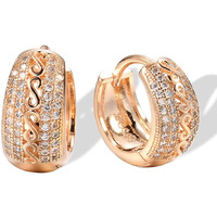 Shining Diva Fashion 18k Rose Gold Plated Latest Fancy Stylish Zircon Copper Bali Earrings for Women and Girls (rrsd12841er)