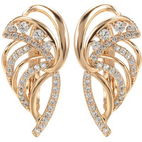 Shining Diva Fashion 18k Rose Gold Plated Latest Fancy Stylish Copper Zircon Earrings for Women and Girls (rrsd14468er)