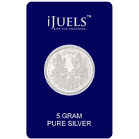 ijuels 999 Purity BIS Hallmarked and Certified Pure Silver 5 gm Coin blister Pack