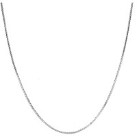 Clara Silver, White Anti-Tarnish 92.5 Sterling Silver Box Chain Necklace for Women ( 16 18 24 inches)