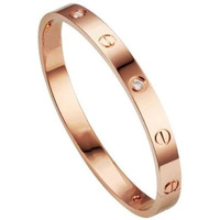 Shining Diva Fashion 18K Gold Plated Stainless Steel Openable Crystal Bracelet | Cuff Bangle | Friendship Couple Wedding Gifts for Mother Sister Wife Girlfriend | Anti Tarnish Jewellery (C_Rose Gold)