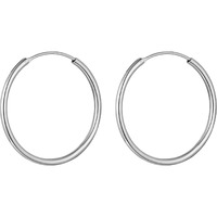 HIGHSPARK 925 Silver Hoop Earrings | 92.5 Sterling Silver Round Classic Endless Hoops Sizes 10mm to 40mm | Lovely Gift for Men Women Boys & Girls - Silver 30mm
