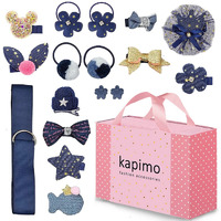 KAPIMO Hair Clips for Girls Cute Fashionable Set of 18 pcs (BLUE)