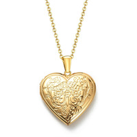 Via Mazzini 18K Real Gold Plated Heart Photo Memory Locket Pendant Necklace With Chain Valentine Gift For Women And Girls (NK0987) 1 Piece Only