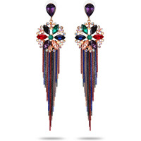 YouBella Jewellery Earrings for women Crystal Tassel Handmade Earrings for Girls and Women (Multi)
