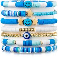 Shining Diva Fashion Latest Stylish Multilayer Boho Bohemian Bangle Bracelet for Women and Girls (15876b)(Blue)