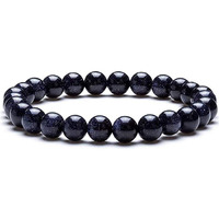 Premium Natural Stone Reiki Crystal Healing Blue Sandstone Beads Bracelet with Certificate