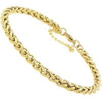 Nakabh 8 inch Stylish Chain Style Stainless Steel Bracelet for Men Boys Unisex (Gold)
