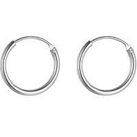 HIGHSPARK 925 Silver Hoop Earrings | 92.5 Sterling Silver Round Classic Endless Hoops Sizes 10mm to 40mm | Lovely Gift for Men Women Boys & Girls - Silver 20mm
