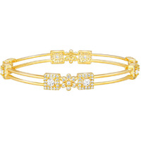 GIVA 925 Silver Golden Square Bloom Bangle,Fixed Size|Rakhi Rakshabandhan Gift for Sister Bhabhi, Gifts for Women & Girls | With Certificate of Authenticity and 925 Stamp | 6 Months Warranty*