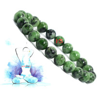 Hot And Bold Natural Ruby Zoisite Reiki Feng-Shui Crystal Gem Stone Beads Bracelets For Unisex Adult