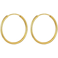 HIGHSPARK 925 Silver Hoop Earrings in Gold Finish | 92.5 Sterling Silver Round Classic Endless Hoops Sizes 10mm to 40mm | Lovely Gift for Men Women Boys & Girls - Gold 40mm