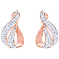 CLARA 925 Sterling Silver Agda Earrings with Screw Back | Rose Gold Rhodium Plated, Swiss Zirconia | Gift for Women & Girls