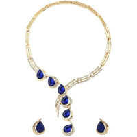 Shining Diva Fashion Latest Stylish Design Fancy Crystal Necklace Jewellery Set for Women (12080s)