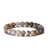 Hot And Bold Natural Bostwana Agate Reiki Feng-Shui Crystal Gem Stone Beads Bracelets For Unisex Adult
