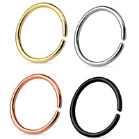 Via Mazzini Surgical Steel 8mm No Rusting Clip-On Non-Pierced Nose Ring Set For Women And Girls (NR0159) 4 Pcs